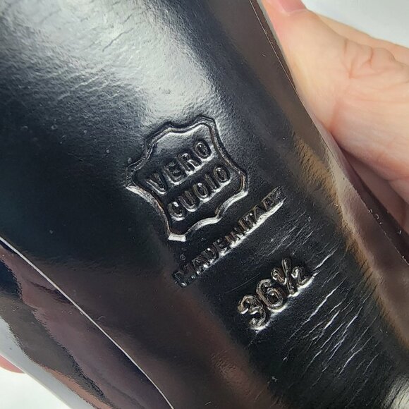 Lanvin Patent Leather Platform Mirrored Heel 36.5 - Picture 6 of 8